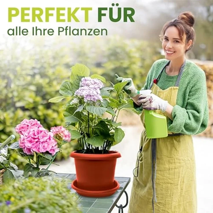 2friends Pflanzkübel 4er Set Pflanzkübel groß aussen, Blumentopf Gross Ø 40cm, mit Untersetzer Terracotta, Pflanztöpfe – Bild 2