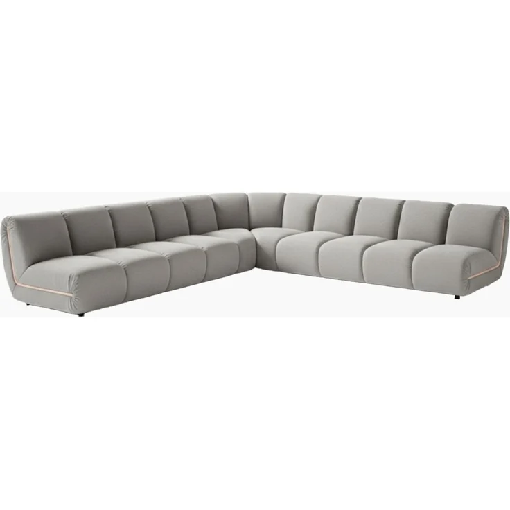 KAWOLA Modulsofa LAYLA Ecksofa 5 Module Velvet taupe 74 x 305 x 305 cm – Bild 3