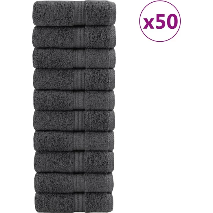 vidaXL Premium Gästetücher SOLUND 50 Stk. Anthrazit 30x50 cm 600 g/m² 137155 – Bild 1