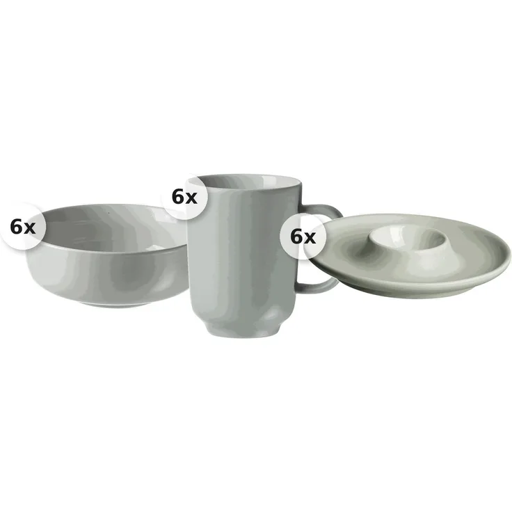 Frühstücksset 18 tlg. Jasper mint