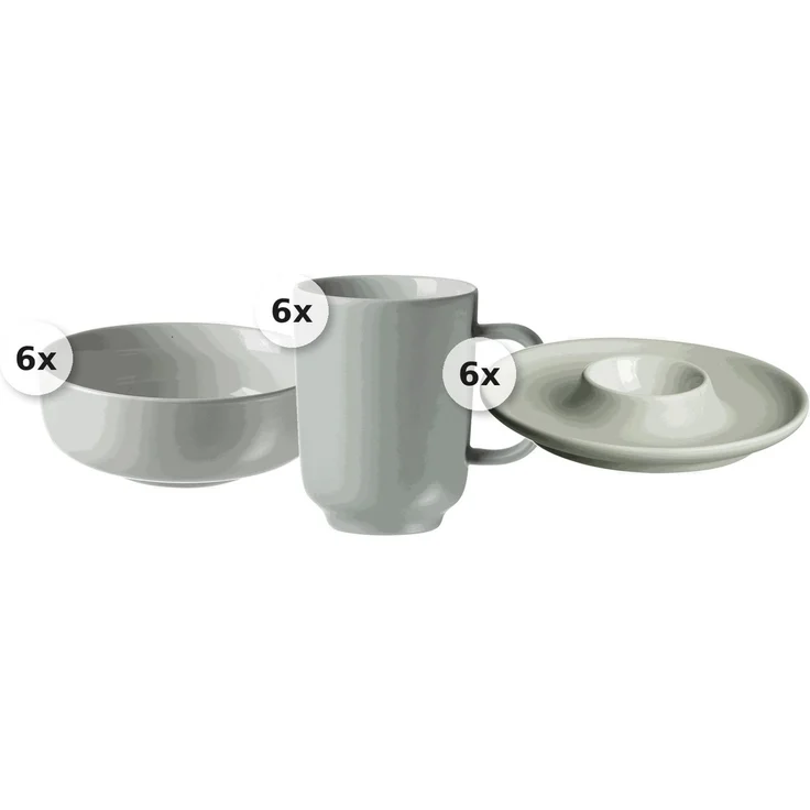 Frühstücksset 18 tlg. Jasper mint
