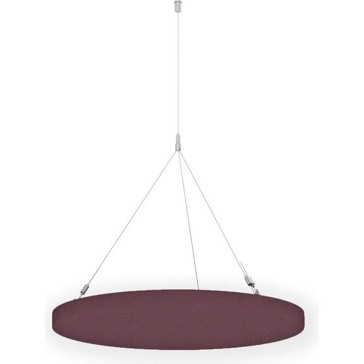Rheinland Möbel FocusWall DAR03 – Runder Akustik-Deckenabsorber Ø 30 cm in Stofffarbe Bridgetown inkl. Chrom-Stahlseilen - Made in Germany - Klasse A, Stoffbezug, schwer entflammbar