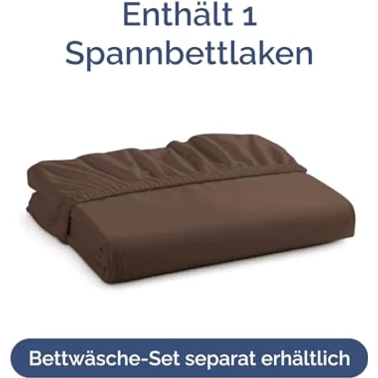 Spannbettlaken 140x200 cm Braun - 40cm (16") Tiefe Tasche - Premium Mikrofaser Spannbetttuch - Weich, Knitter- und Bügelfrei - Atmungsaktiv, Hypoallergen und Oeko-TEX Standard 100 Zertifiziert – Bild 4