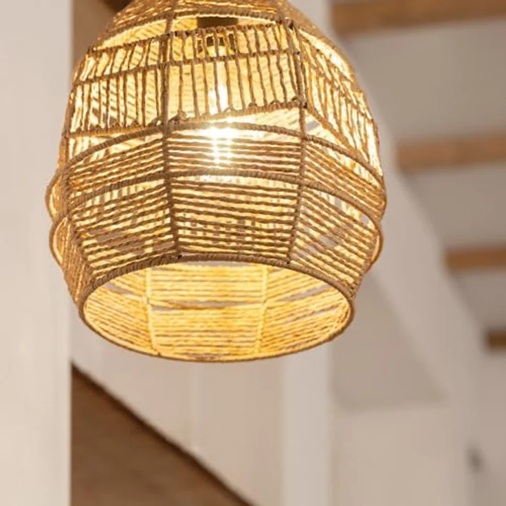 LEDKIA LIGHTING Beyawo Pendelleuchte, geflochtenes Papier, einstellbare Länge, für E27-LED-Lampen, vielseitige Beleuchtung – Bild 5