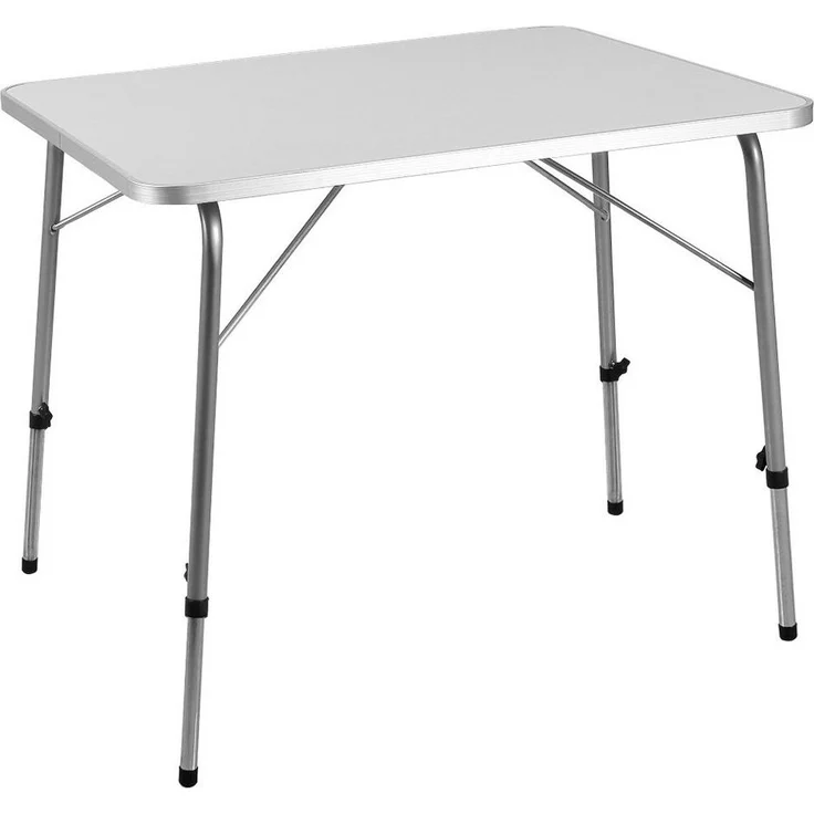 Casaria Campingtisch klappbar faltbar höhenverstellbar, Aluminium weiß/silber, 80x60 cm – Bild 1