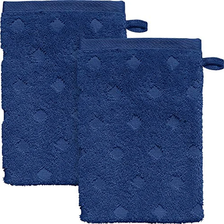 Erwin Müller Walk-Frottier "Baden-Baden" 2er-Pack, Dunkelblau, Waschhandschuh 2er | 15x21 cm – Bild 2