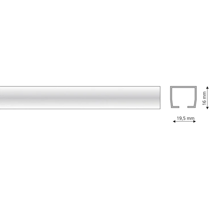 Liedeco U-Schiene U-STORELAU01GS, 1-läufig, Fixmaß, Metall – Bild 4