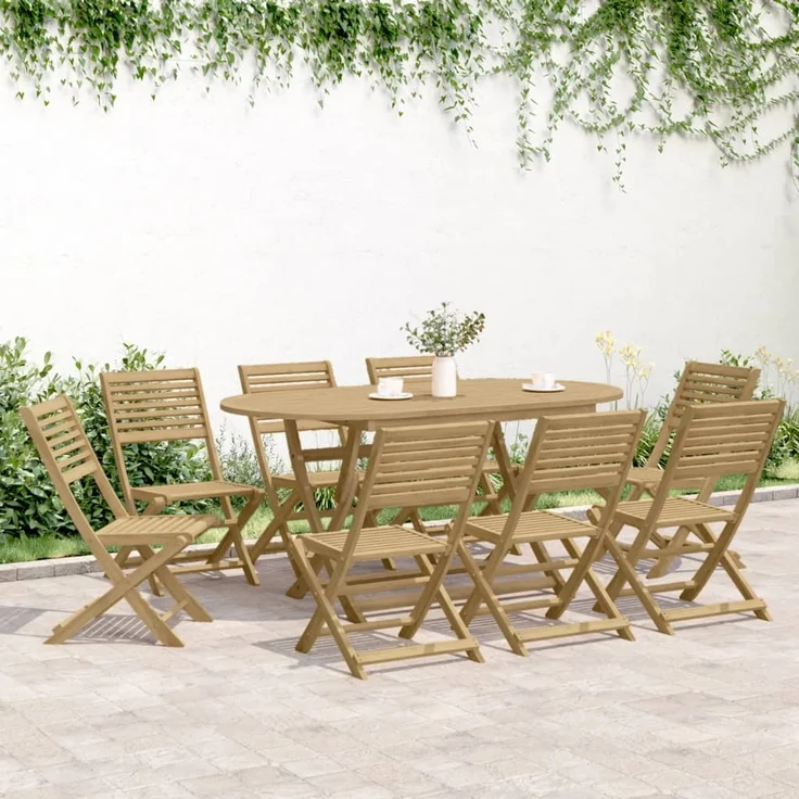 vidaXL Gartenstühle 8 Stk. Klappbar 48,5x61,5x87 cm Massivholz Akazie 3214229 – Bild 2