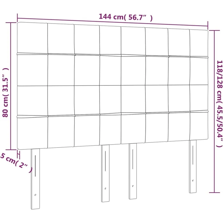 vidaXL Kopfteile 4 Stk. Hellgrau 72x5x78/88 cm Stoff 3116330 – Bild 8
