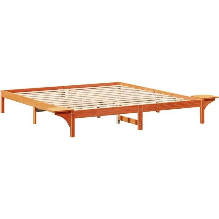 vidaXL Bettrahmen Wachsbraun 200 x 200 cm Massives Kiefernholz 873177 – Bild 7