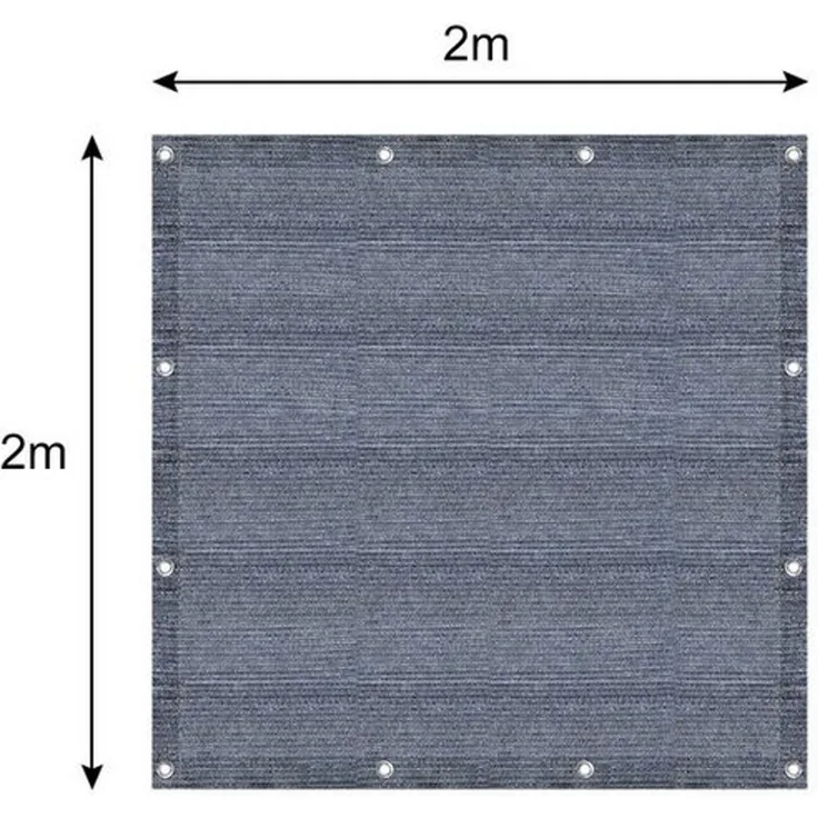 FIVMEN Outdoorteppich Vorzeltteppich Camping Matte HDPE Markisenteppich Bläulich-grau, 2x2m, mit Aluminiumschlaufen Zeltunterlage+Tragetasche Verschiedene Größen