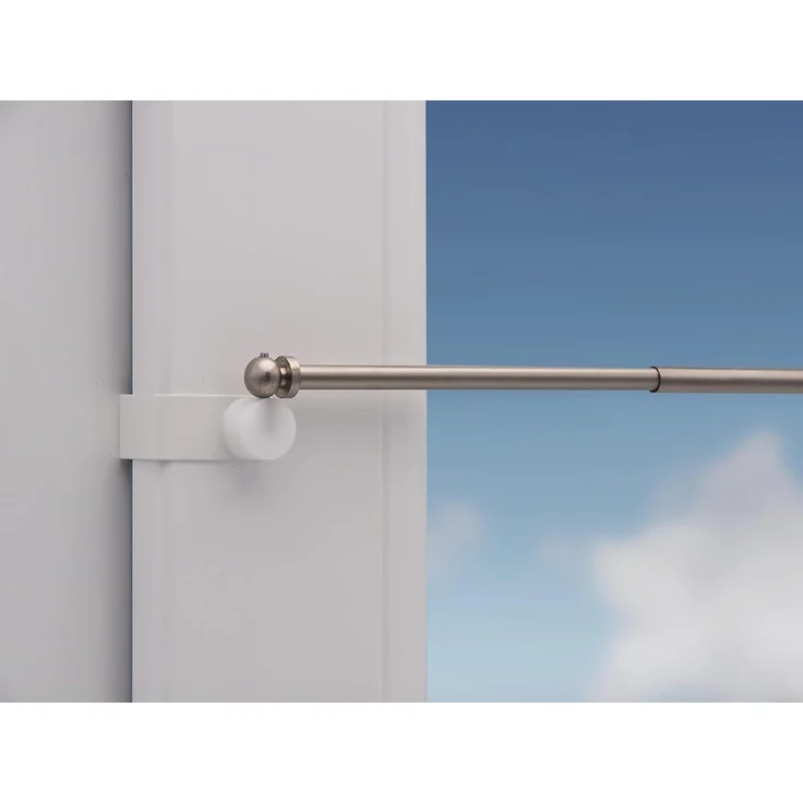 dekondo Gardinenstange Eleganz, ausziehbar, Fensterhaken klemmbar, nickel matt, inkl. Fensterhaken für einen Klemmbereich von 15-20 mm – Bild 2
