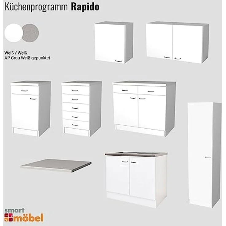 Flex-Well Unterschrank Küchenunterschrank 50 cm breit - Weiß – Modell Rapido – Bild 6
