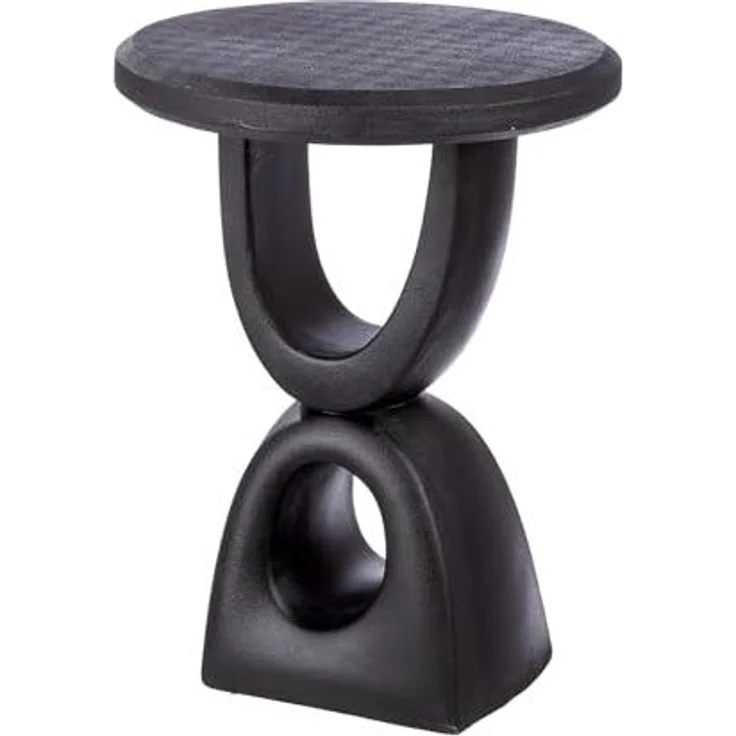 Casablanca Beistelltisch Preston - rund - Kunstharz - schwarz - Höhe 45cm x Ø 35cm - Couchtisch – Bild 2