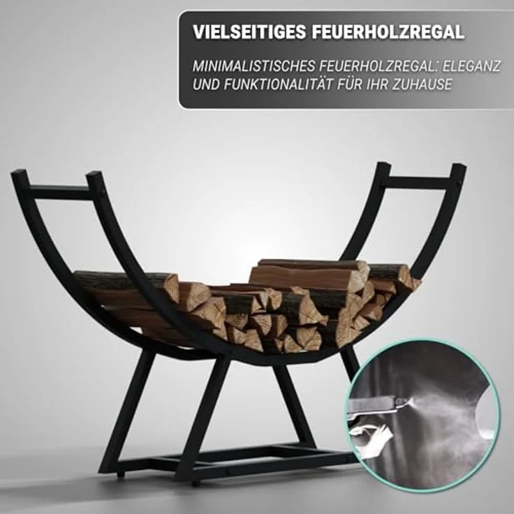 HAGO Kaminholzregal Feuerholzregal 94x21x55cm Kaminholz Holzlager Brennholz Stahl Stapelhi – Bild 5