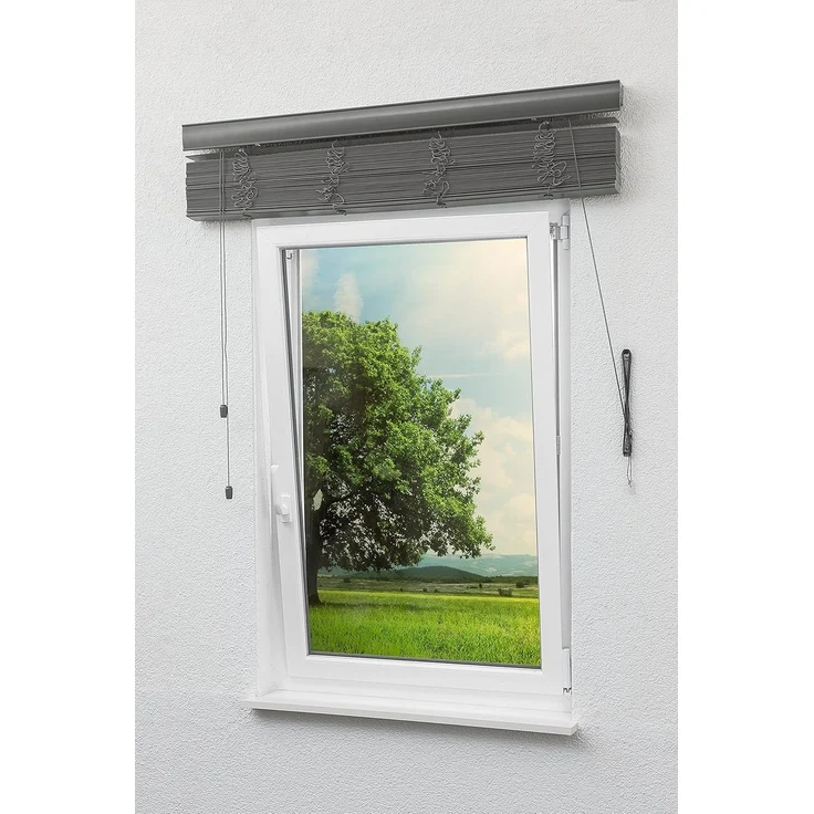 Qualitätsjalousie Holzoptik 50mm in Schiefergrau in den Maßen (B x H) 120cm * 175cm – Bild 5