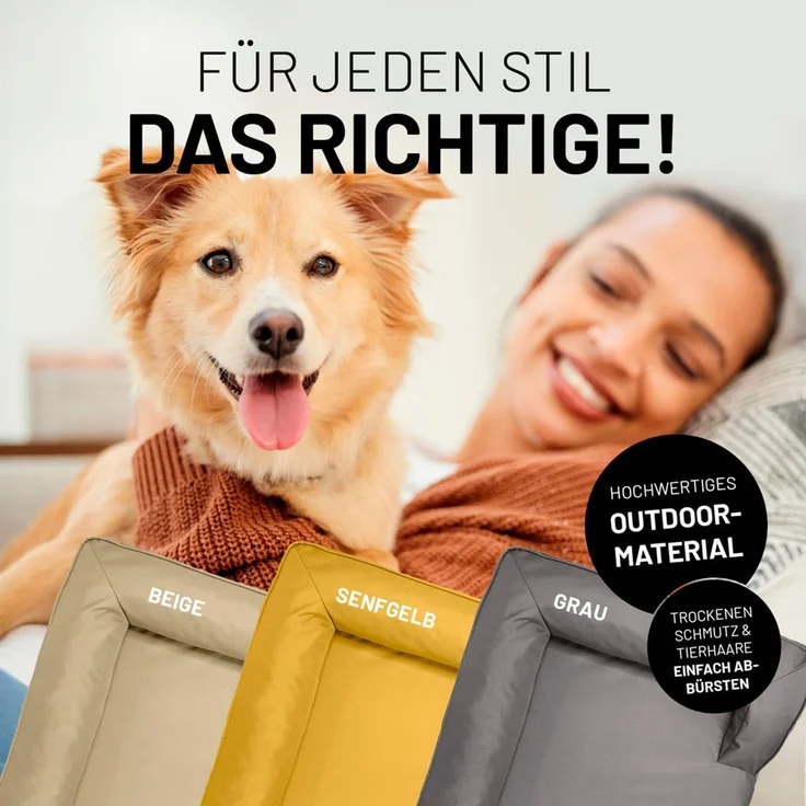 Lumaland Hundebett In-& Outdoor S 70x60x18cm senfgelb vakuumiert – Bild 6
