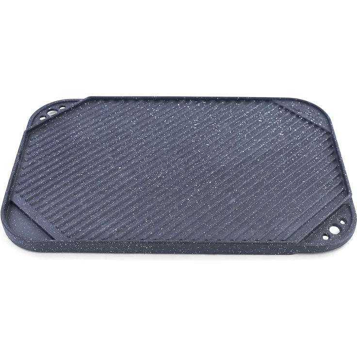 BBQ Grill Wendeplatte Planchaplatte Gusseisen Antihaftbeschichtet 45x30cm – Bild 1