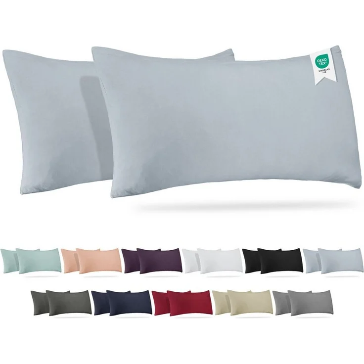 BARBONS Kissenbezug 100% Baumwolle Kissenbezug, weiche Kopfkissenbezug, Kissenhülle, (2 Stück), 165 g/m², Jersey – Bild 1