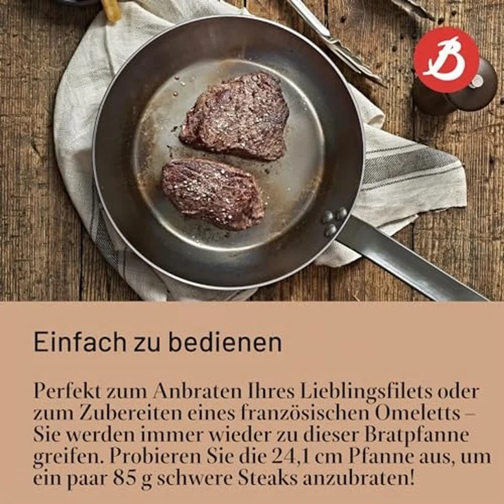 De Buyer BRATPFANNE AUS EISEN, MINERAL B, Ø 24CM – Bild 4