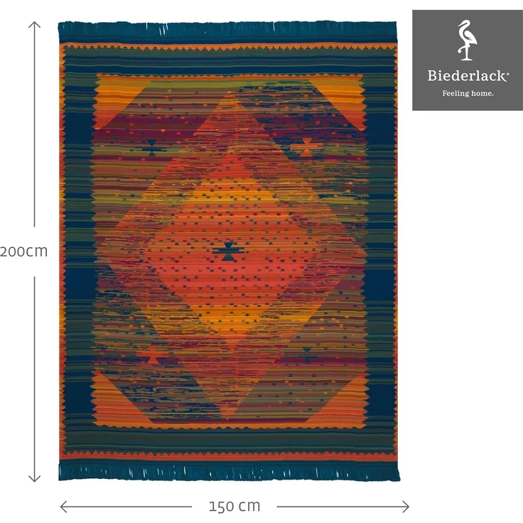 Wohndecke Marrakesh, orientalische Kuscheldecke in 150x200 cm, Biederlack, Decke aus Baumwollmischgewebe, Made in Germany – Bild 6