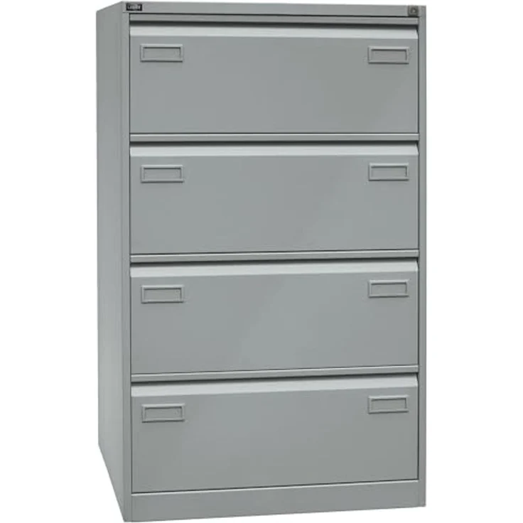 Bisley LIGHT Hängeregistraturschrank, doppelbahnig, DIN A4, 4 HR-Schubladen, Farbe silber – Bild 1