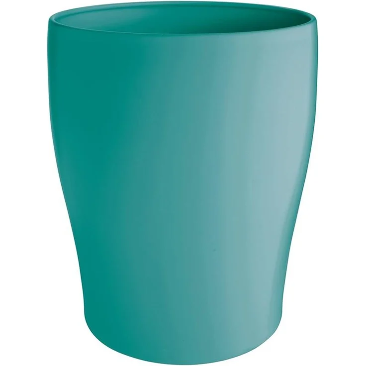 mDesign Mülleimer Abfalleimer Papierkorb Rund 6.4L Bad Büro Küche Metall Türkis – Bild 1