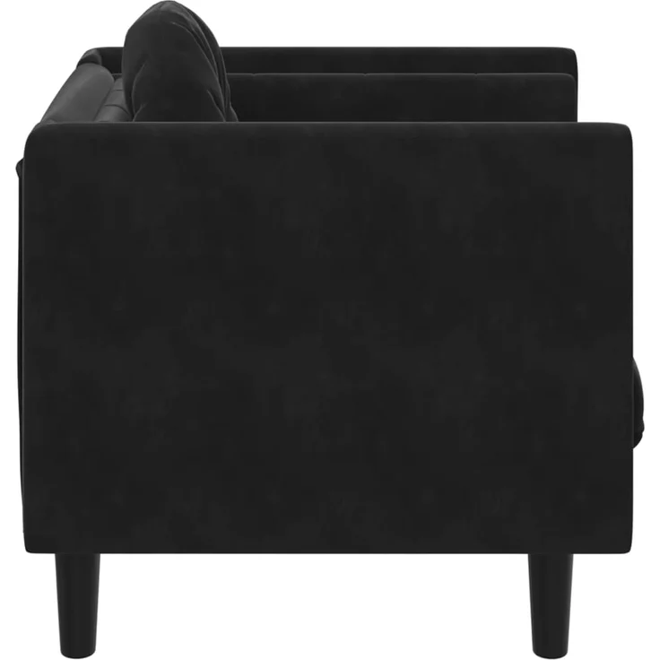 vidaXL Sessel mit Kissen Schwarz Samt 372627 – Bild 4