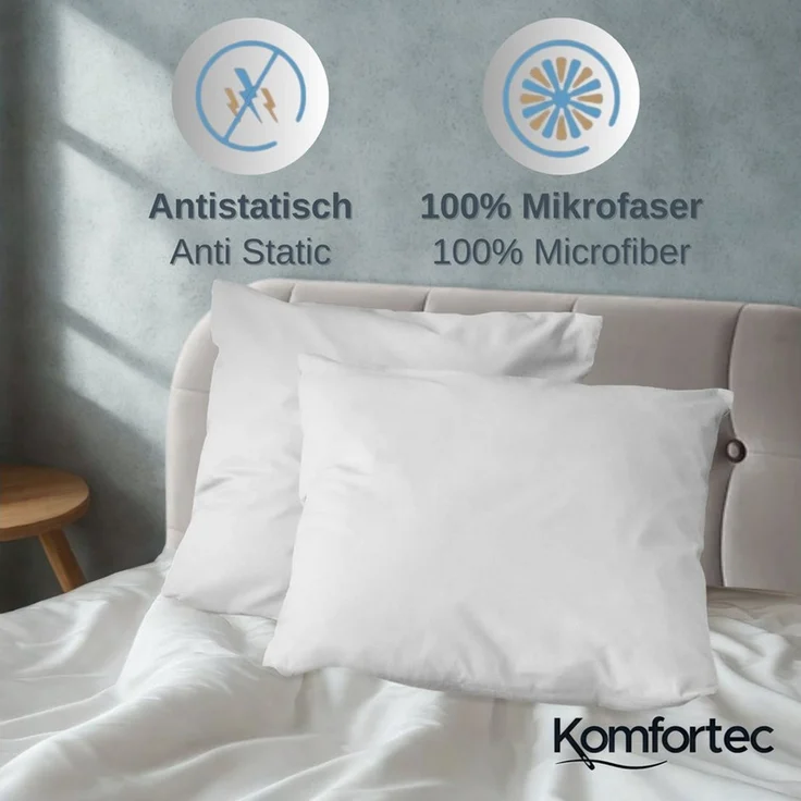 Komfortec Bettwäsche Premium, 135 x 200 bis 220 x 240 cm, 6 verschiedene Größen zur Auswahl, gebürstet 100% Mikrofaser, 3 teilig, Superweiches Bettwäsche-Set, Knitterfrei, Atmungsaktiv – Bild 3