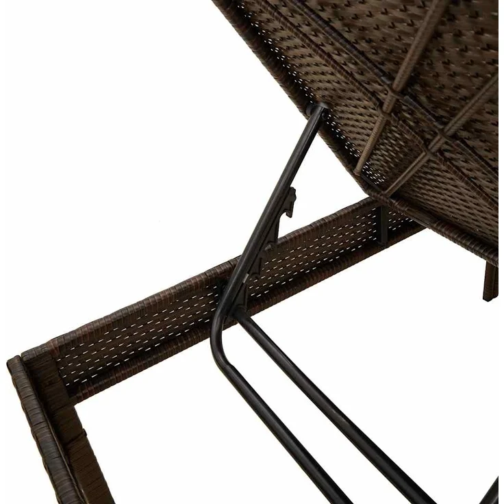 vidaXL Sonnenliege mit Auflage Braun 55x200x44 cm Poly Rattan 4104101 – Bild 8