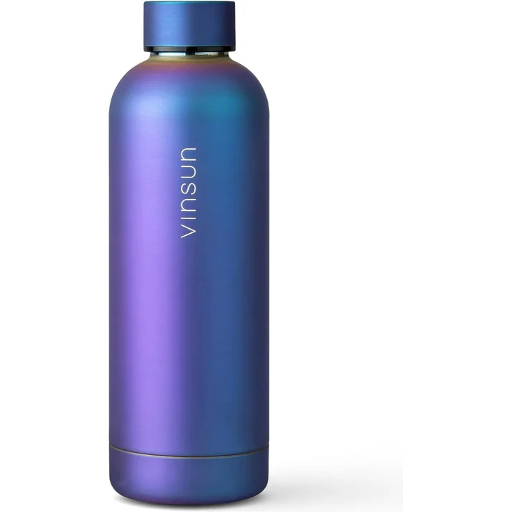 Vinsun Isolierflasche Edelstahl Flasche 500ml, Thermoflasche Kohlensäure geeignet, BPA frei, Auslaufsicher, doppelwandig, bruchsicher, geruchs- & geschmacksneutral
