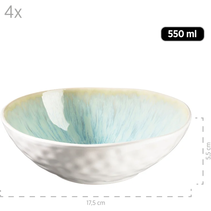 Mäser 931975 Kombiservice Frozen für 4 Personen, Steinzeug, grün (1 Set, 16-teilig) – Bild 3