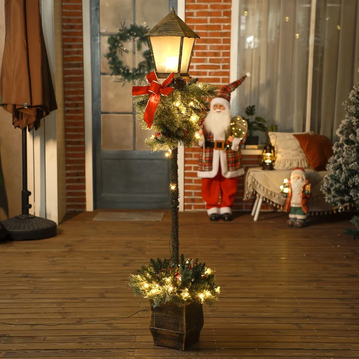 Outsunny Weihnachtslaterne, Kunststoff, Metall, Grün, Ø35 x 150H cm – Bild 8