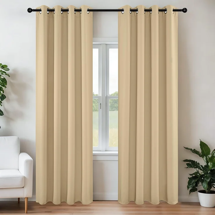Joydeco Verdunkelungsvorhänge, 183 cm lang, 2 Paneele, wärmeisoliert, Lange Vorhänge und Vorhänge, 2 Burgfarben, Raumverdunkelungsvorhänge für Schlafzimmer, Wohnzimmer, Fenster (B 107 x L 183 cm,