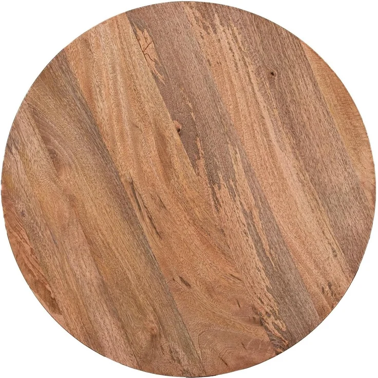 DRW Set mit 2 Beistelltischen aus Holz und Metallsockel in Natur und Beige, 60 x 60 x 47 cm – Bild 4