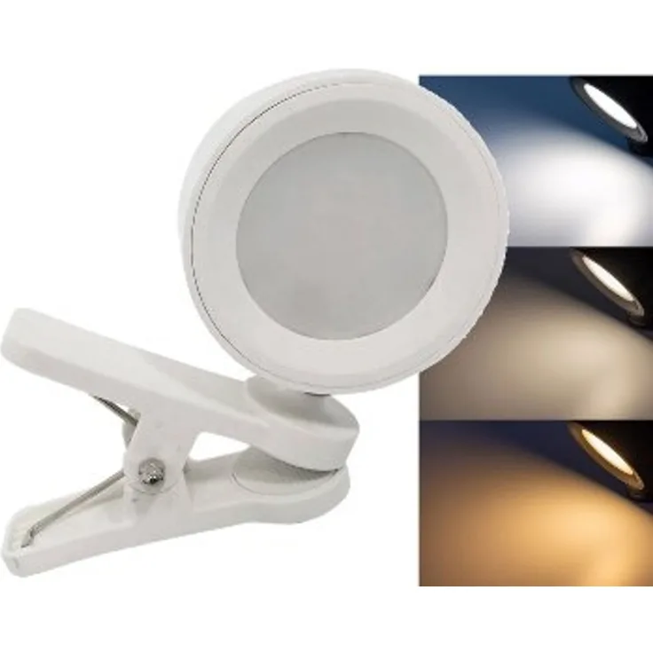 LED Akku Clip-Leuchte "CT-AKL3" Dimmbar, CCT 3000k-6000k, weiß