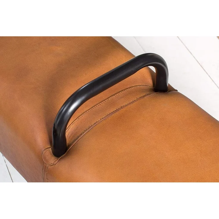 riess-ambiente Sitzbank TURNBOCK 134cm hellbraun, mit Echtleder-Bezug – Bild 5