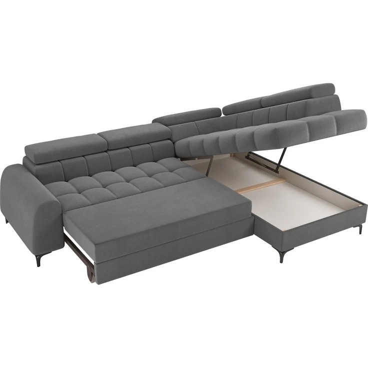 Selsey 'Arellio' Ecksofa rechts mit Schlaffunktion, L-Form, mit Bettkasten, Chenille Grau, 268 cm – Bild 6