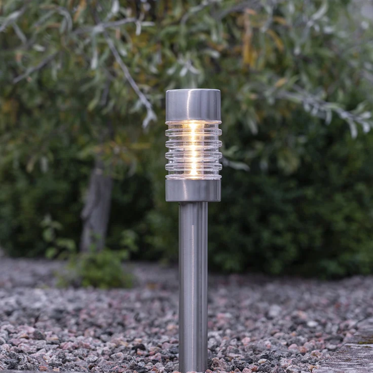 LED Solar-Wegeleuchte ,Terni', Edelstahl, Dämmerungssensor, warmweiß, 42cm – Bild 2