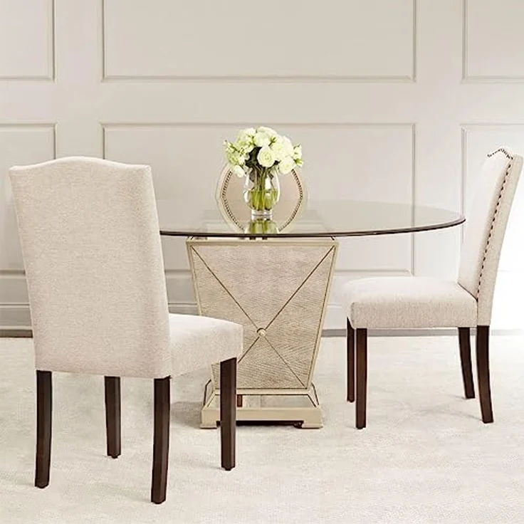 DUMOS Esszimmerstühle 4er Set, Elegant und Schön Modern Stühle Esszimmer, Pu-Leder Gepolstert küchenstühle, Esszimmerstuhl Geeignet für Küche, Wohnzimmer, Schlafzimmer (Beige) – Bild 2