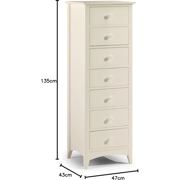 Die schmale Kommode Cameo von Julian Bowen mit 7 Schubladen in Steinweiß ist eine elegante und praktische Aufbewahrungslösung – Bild 8