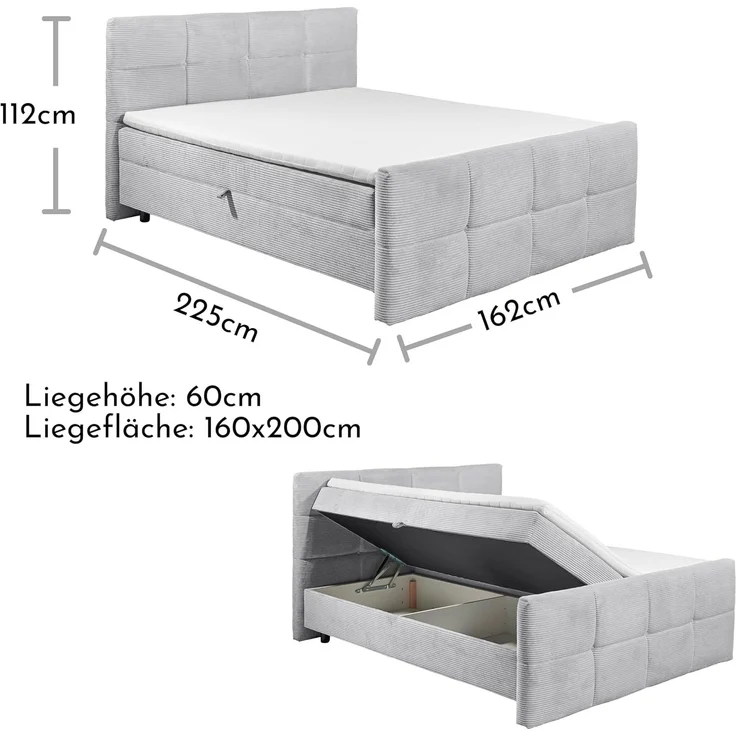 Boxbett Tijuana mit Bettkasten Breitcord – Bild 3