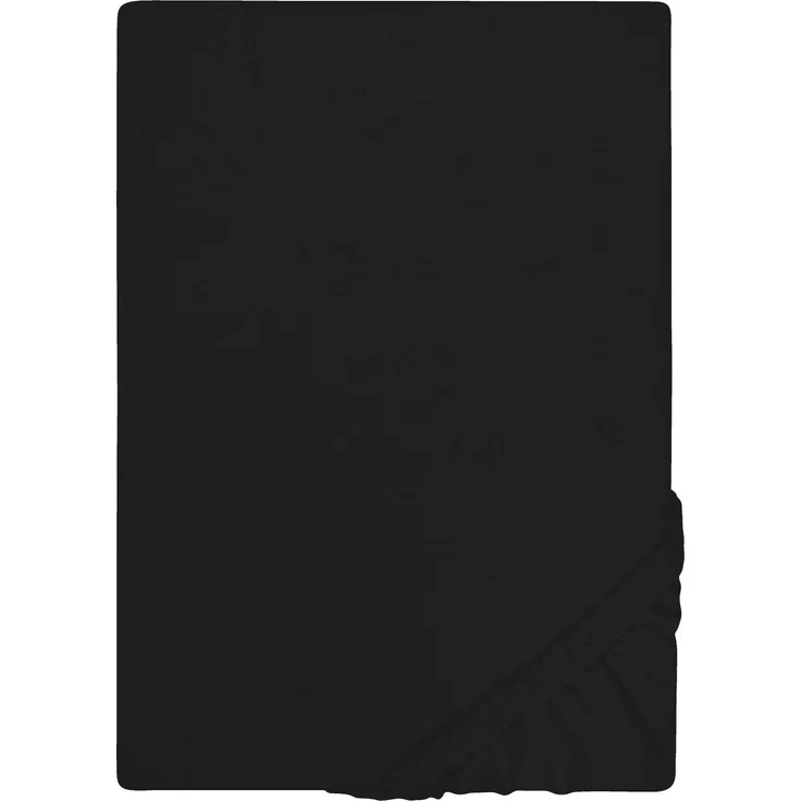 Castell Jersey-Stretch-Spannbetttuch 0077113, schwarz, 1x 120x200 cm – Bild 5
