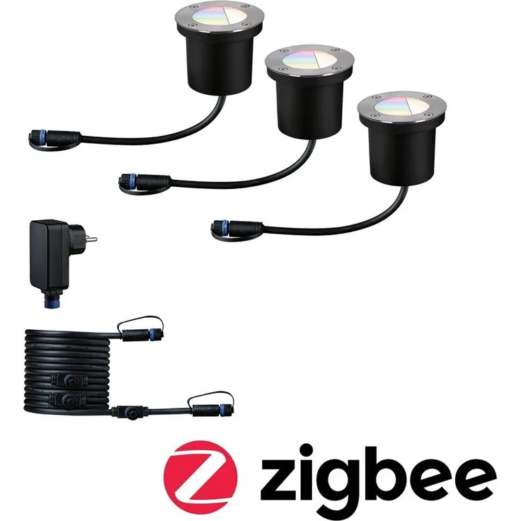 Paulmann No. 94275 Plug & Shine Basisset Bodeneinbauleuchte IP65 RGBW 24V ZigBee