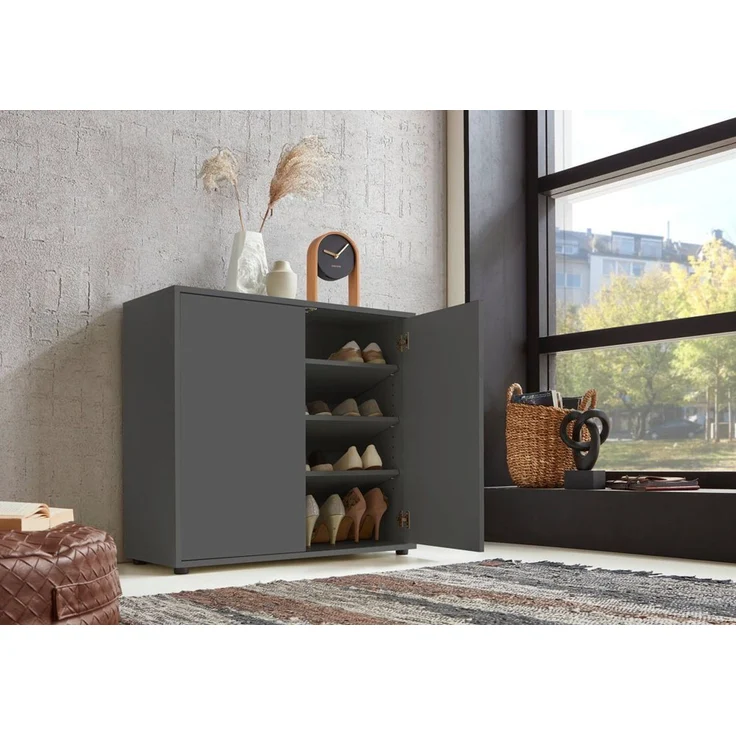 BMG Möbel Schuhkommode Mailand 4 (Schuhschrank Aktenschrank Kommode Anrichte, in verschiedenen Farben), Push-to-open-Funktion – Bild 1