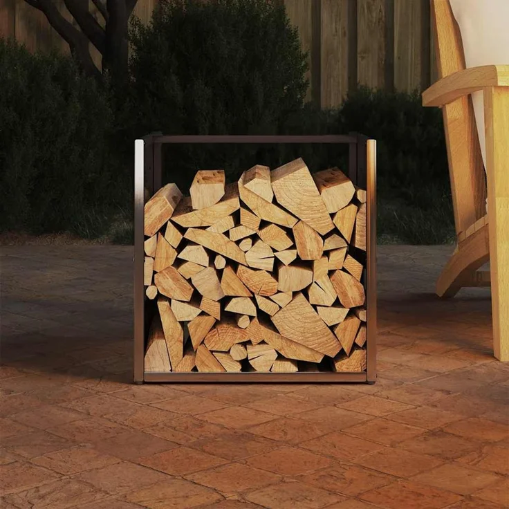 vidaXL Brennholzregal 40x40x40 cm Edelstahl 864241 – Bild 3
