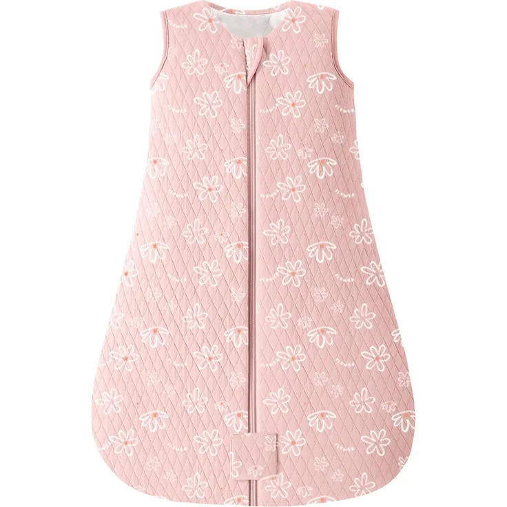 Yoofoss Schlafsack Baby Winter 2.5 Tog - 78cm/6-12 Monate Winterschlafsack Baumwolle Babyschlafsack Warm für Jungen Mädchen Rosa mit Blumenmuster
