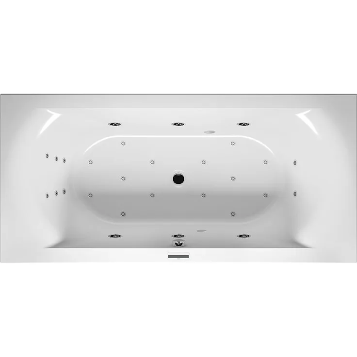 RIHO Linares Rechteck-Badewanne, Version links, mit Joy-System, 2-Sitzer, weiß, B14, Ausführung: 190 x 90 x 49 cm, Nutzinhalt: 240 Liter - B143015005