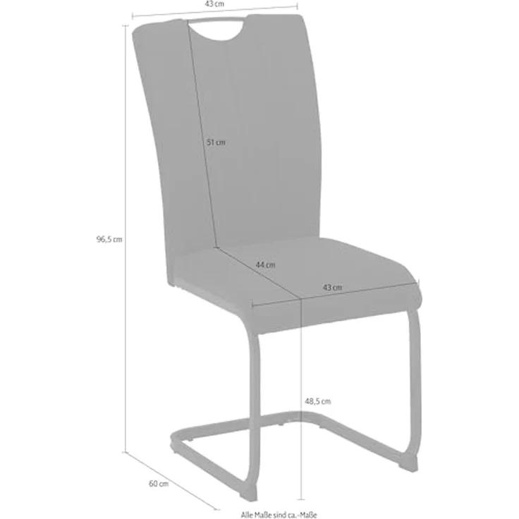 Home affaire Freischwinger Napoli (Set, 4 St), Vintage-Mikrofaser Bezug, Belastbarkeit bis 130kg, im 2er oder 4er Set – Bild 3