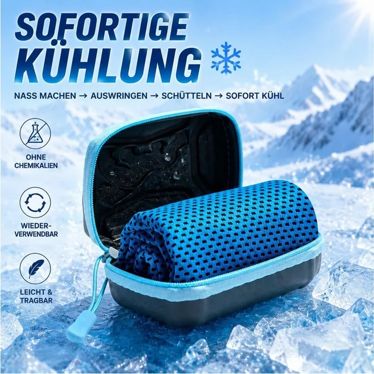 Diwzbyn Sporthandtuch 3 Stück Kühlendes Handtuch Kühlhandtuch Cooling Towel Kühlendes, Handtuch Kühltücher Sporthandtuch Kühlende Handtücher Fitness – Bild 2